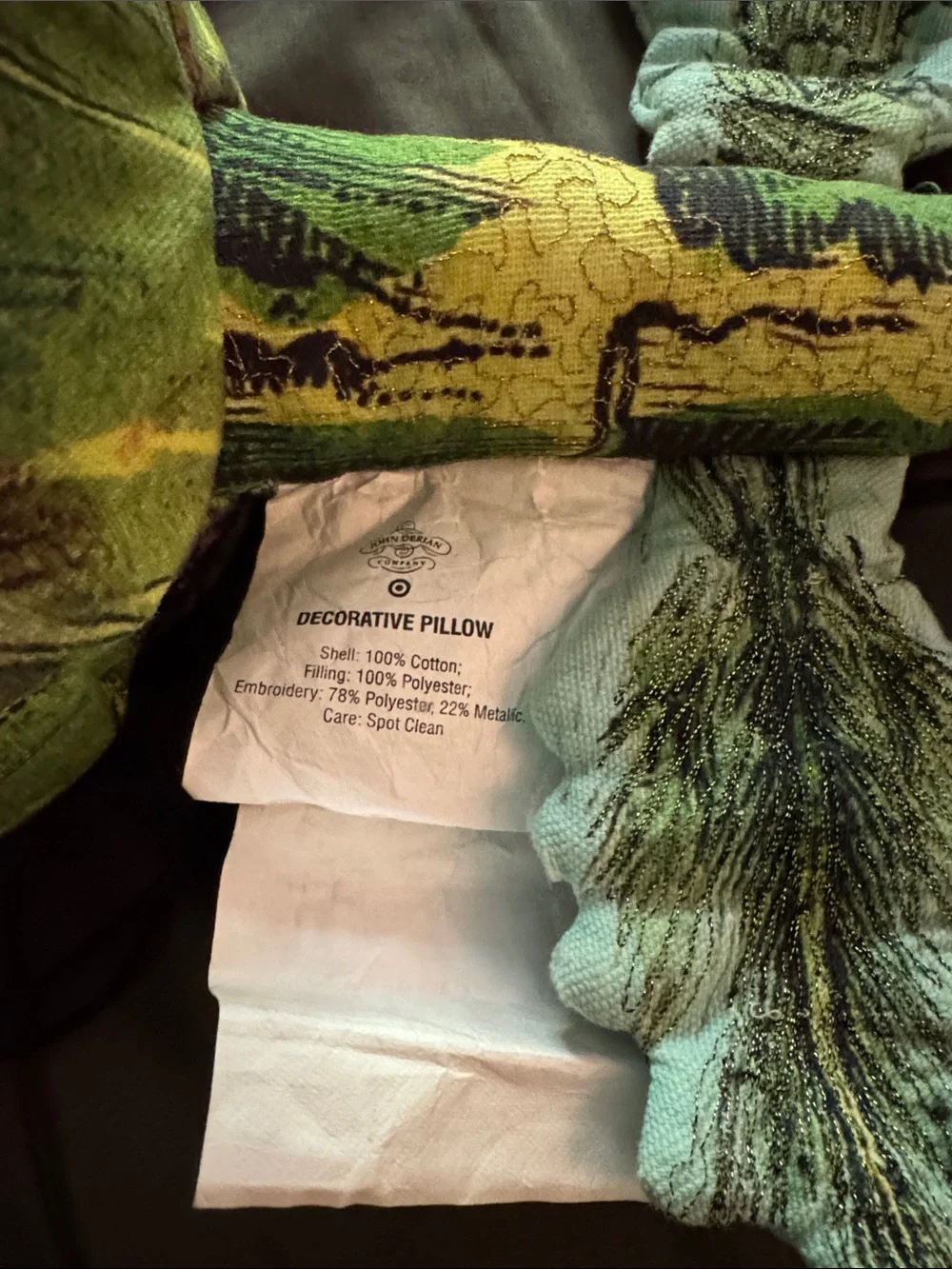 Decorative Purple and Green Fabric Artichoke Accent Pillow